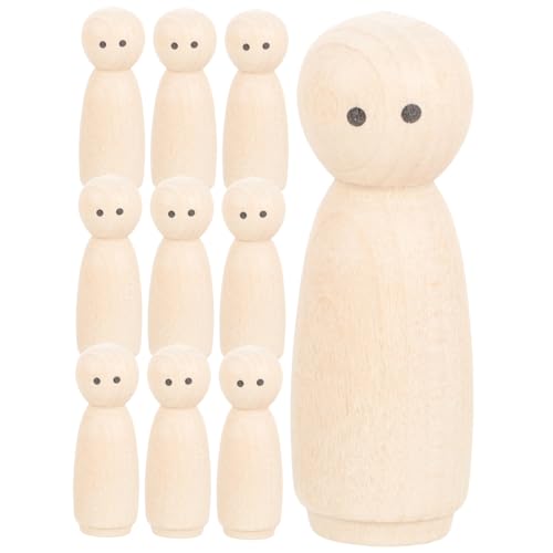 TEHAUX Peg Dolls Unbemalte Holzpuppen Zum Malen Kreative DIY Spielzeuge Für Dekorative Holzfiguren Für Sandkasten Und Bastelprojekte ädchen von TEHAUX