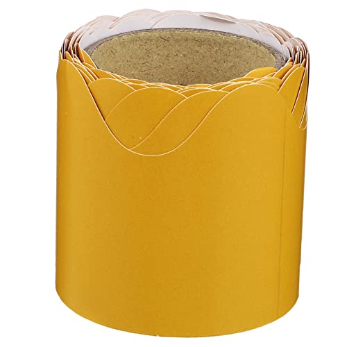 TEHAUX Randdekorpapier Pastellpapier Gelber Pinnwandrand Tisch Schwarzes Pinnwandpapier Schule durchsage ankündigung zubehör Whiteboard-Dekor Klassenzimmerdekoration Papierstau Yellow von TEHAUX