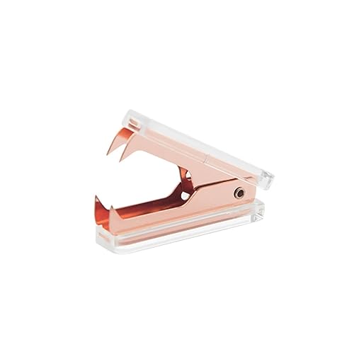 TEHAUX Roségold Handheld Stapelentferner Transparentes Acryl Hefter Tool Für Büro Und Schule Elegantes Schreibtischzubehör Für Effizientes Arbeiten Für Jedes Büro Setup von TEHAUX