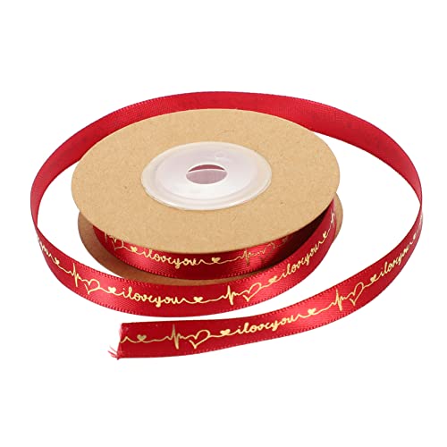 TEHAUX Schleife seidenband ribbon verpackung dekoringe schenken decor DIY-Bänder Hochzeitsband Ich liebe dich Herzband dekorative Bänder Geschenkband selber machen Polyester rot von TEHAUX