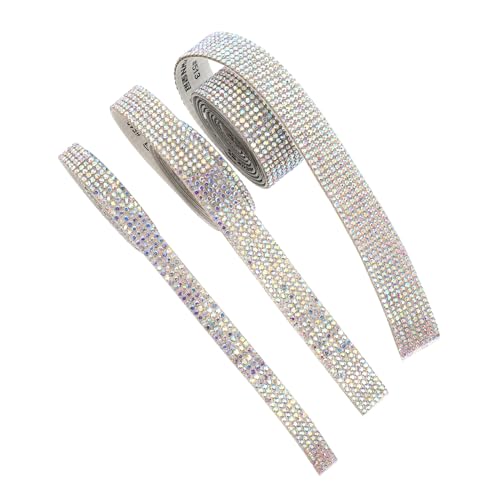 TEHAUX Selbstklebende Strassbänder Glitzernde Rhinestone Ribbons 4 Reihig 6 Reihig Und 8 Reihig Ideal Für DIY Kleidung Dekoration Und Bastelprojekte Pro Rolle von TEHAUX