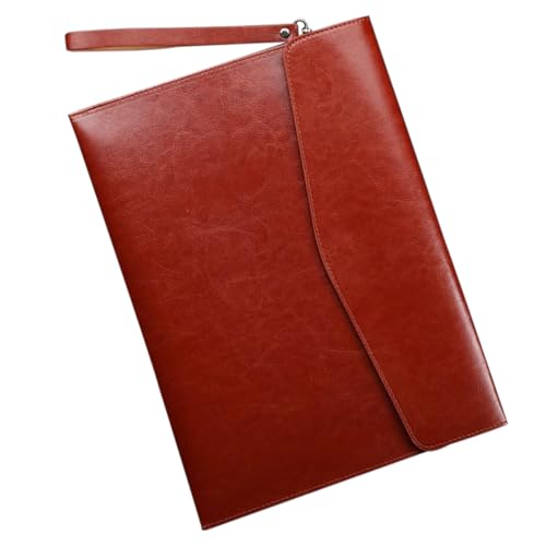 TEHAUX Tasche Für Männer Und Frauen Beutel Für Männer Quittungstasche Reiseaktentaschen Tasche Für Akte A4-dokumentenordner-organizer-tasche Umschlagmappe Portfolio-ordnerhalter Pu Brown von TEHAUX