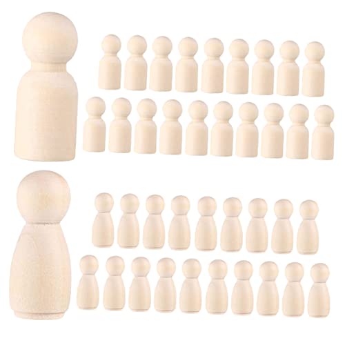 TEHAUX Unbemalte Peg Dolls Für DIY Malset Kreative Holzfiguren Zum Bemalen 20 Jungen Und 20 ädchen Ideal Für Kunsthandwerk Und Partydekoration von TEHAUX