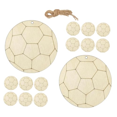 TEHAUX Unvollendete Holzscheiben Fußball Form Cutouts Für DIY Bastelprojekte Malen Und Dekoration Ideal Für Sportliche Themenpartys Und von TEHAUX