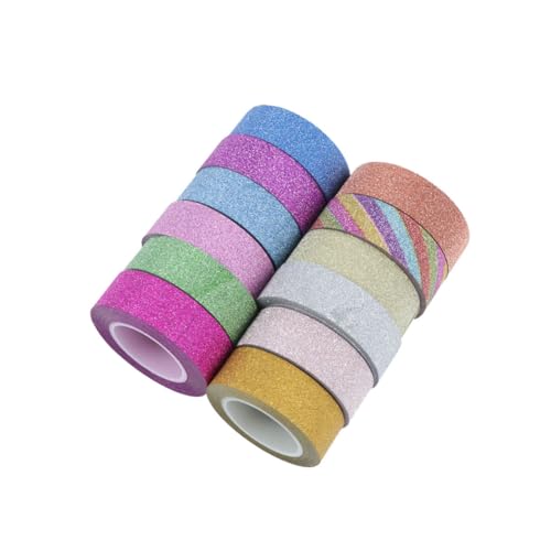 TEHAUX Washi Papierbänder Kreatives Washi Tape Gemischten Farben Glänzende Dekorative Klebebänder Für Geschenkverpackungen Heimwerkerprojekte Und Bastelarbeiten von TEHAUX