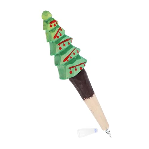 TEHAUX Weihnachtskugelschreiber Aus Holz Weihnachtsbaum Stifte Kugelschreiber Der Weihnachtsserie Neuheiten Für Die Schulferien Weihnachts-gelstifte Für Kinder Weihnachtsbaumstift Green von TEHAUX