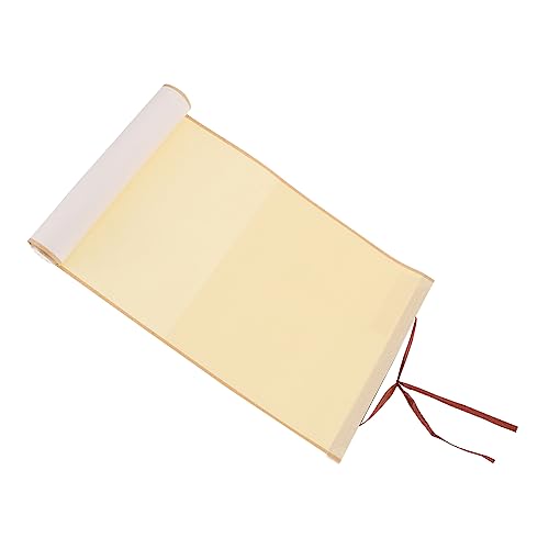 TEHAUX Zen Leeres Reispapier Leere Schriftrolle Hängendes Rollpapier Rollenpapier Zeichnen Leeres Scrollpapier Kalligraphie-scrollpapier Leere Hängende Schriftrollen Montagerolle Golden von TEHAUX