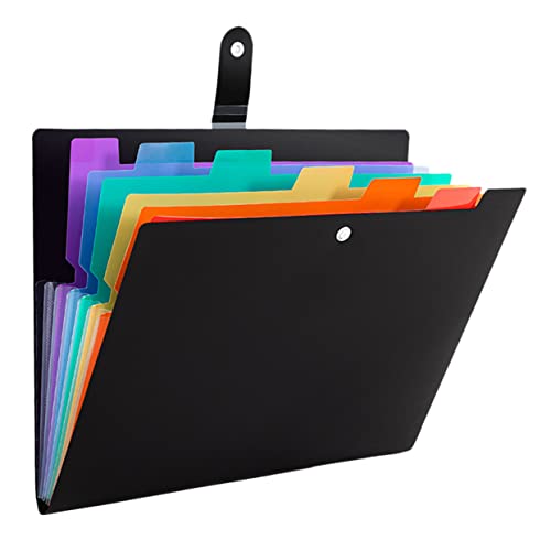 a4 Ordner aktenkoffer ordner personalisiert Schreibwaren-Organizer mehrschichtiger Dateiordner Office-Datei-Organizer Organisator aus Papier Dokument-Organizer-Ordner pp Black TEHAUX von TEHAUX