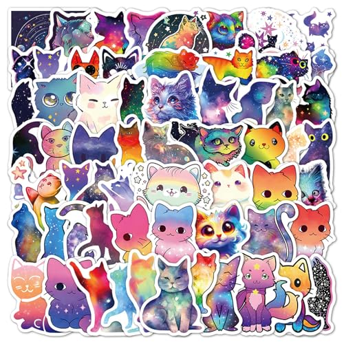 TELAIN 110 Stück Süße Katzensticker - Kawaii Deko für Kinder, Partygeschenke für Mädchen, Jungen, Frauen und Männer, Wasserdichte Sticker für Trinkflaschen von TELAIN