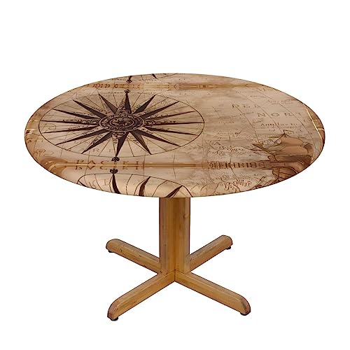 TEMKIN Kompass-Tischdecke, rund, mit Gummizug, für Küche und Esszimmer, 138 cm Durchmesser von TEMKIN