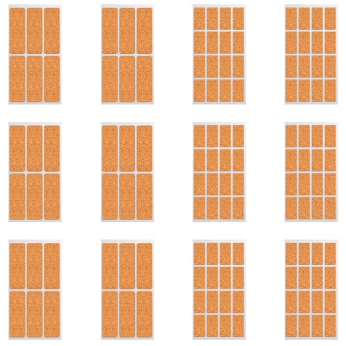 TEMOOUES 36/96/132 Stück Korkholz Namensaufkleber Korkholz Namensaufkleber Klebeaufkleber Kleidung Etiketten Aufkleber zum Beschriften von TEMOOUES