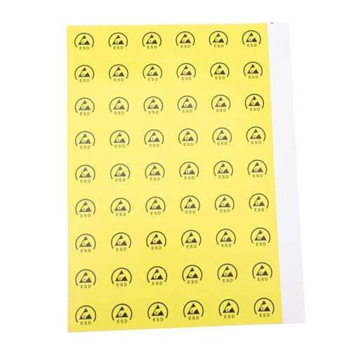 TEMPNAP 1 Satz Statische Aufkleber Antistatische Warnschilder Selbstklebende Vorsichtslabels Statischer Aufkleber Klebrig Sicherheitswarnaufkleber Versandaufkleber Papier Yellow 200st von TEMPNAP