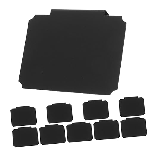 TEMPNAP 10St schwarze Tafelklammern Rack-Etiketten Büroklammern Körbe Garage aufbewahrungsdose storage boxes bügelbrett schwarz korb einkaufen Korbetiketten aufclipsen Preisclips PVC Black von TEMPNAP