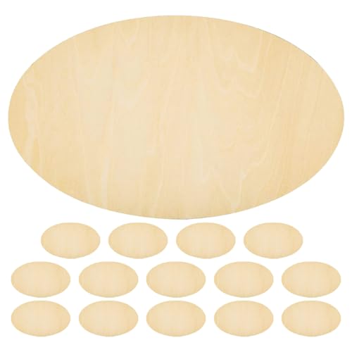 TEMPNAP 12 Stücke Unvollendete Oval Holz Stücke Handwerk Leere Holz Discs Für Kinder Malerei Decor von TEMPNAP