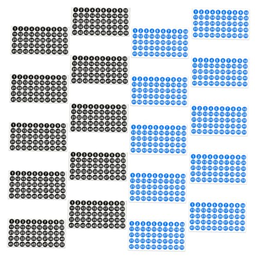 TEMPNAP 20 Blatt Nummernaufkleber, Klassifizierung, Digitale Etiketten, Nummernaufkleber, Nummernschildaufkleber von TEMPNAP