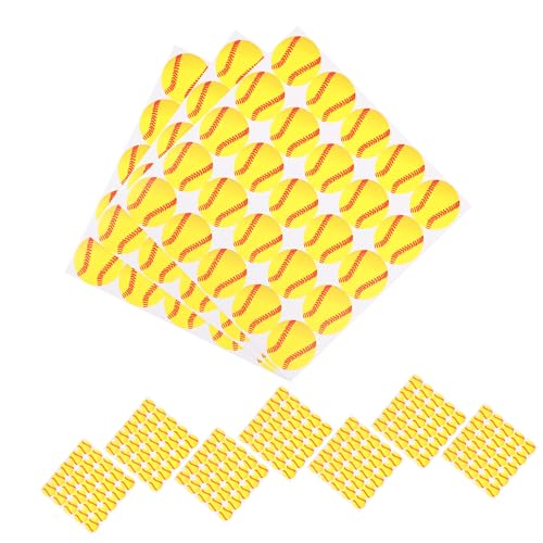 TEMPNAP 250Pcs Baseballaufkleber Baseball Aufkleber Sportaufkleber gelbe sticker Baseball Thema Aufkleber zum Beschriften Rohstoff -Label -Aufkleber Kupferplattenaufkleber Yellow von TEMPNAP