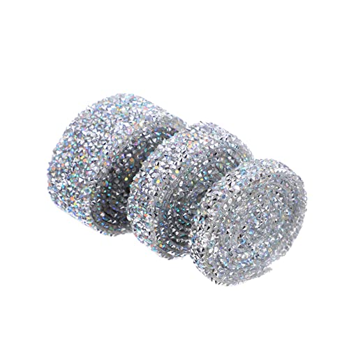 TEMPNAP 3Rollen Selbstklebendes Strass Band Für Dekoration Funkelndes Rhinestone Mesh Band Ab Für DIY Projekte Kleidung Hochzeiten Und Events von TEMPNAP