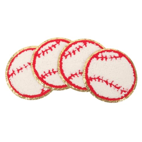 TEMPNAP 4 Stück Baseball-bügeltuch-aufnäher Dekorative Patches Baseball-aufnäher Für Den Haushalt Groovig Benutzerdefinierte Patches Flicken Für Bekleidung Stickereiflecken Polyesterfaden von TEMPNAP