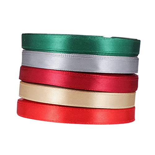 TEMPNAP 5 Rollen verpackung Band Burgunder Band Bänder zum Verpacken Girlande Samtband Bänder zum Basteln seidenband ribbon decor weihnachtsverpackungsband Wickelband Polyester von TEMPNAP