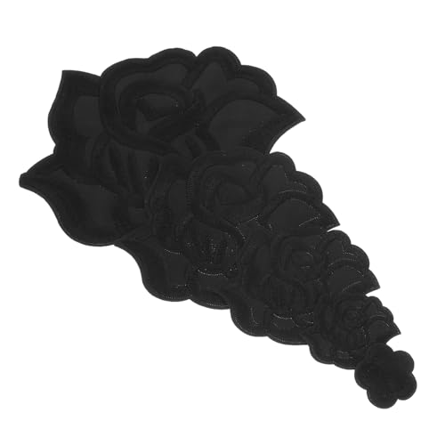 TEMPNAP 5St Rosenaufnäher zum Aufbügeln Schwarzer Patch bestickte Blumen Rosenflecken Aufnäher zum Aufbügeln für Hüte Blumenflecken aufbügeln Blumenflecken für Kleidung Baumwolle Black von TEMPNAP