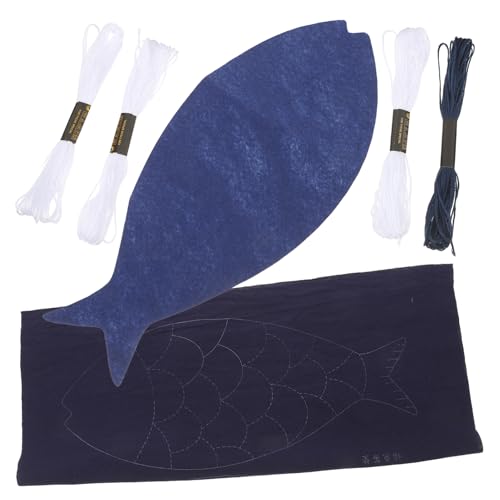 TEMPNAP Sashiko-untersetzer-set, Sashiko-teematte, Diy-sashiko-set Mit Anleitung, Sashiko-set Für Anfänger, Fisch-sashiko-japanisches Handarbeitsset Für Die Einweihungsparty von TEMPNAP