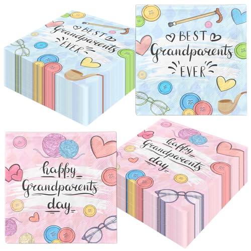 Servietten zum Großelterntag, 40 Stück, Einweg-Servietten, Happy Grandparents Day, Servietten für Großeltern von TEMYAXU