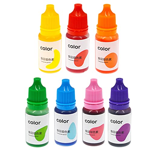 TENCOCO 7 Farben, 10 ml, Epoxidharz-Pigment, flüssiger Farbstoff, Farbdiffusion, handgefertigt, 7 Farben von TENCOCO