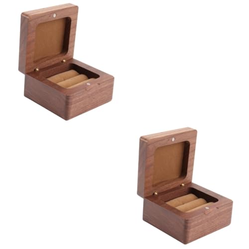 TENDYCOCO 2 Stück Holz Schmucketui Die Hochzeit Joyero Para Mujer Schmuckschatullen Holz Ring Etui Holz Ring Aufbewahrungsetui Aus Holz von TENDYCOCO