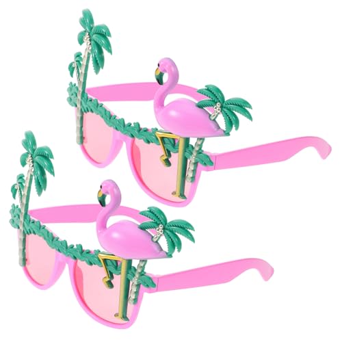 TENDYCOCO 2st Flamingo-party-brille Flamingo-kostüm Flamingos Herzförmige Brille Lustige Sonnenbrille Hawaiianische Party-sonnenbrille Abschlussball Requisiten Hawaiianische Brillen Rosa von TENDYCOCO