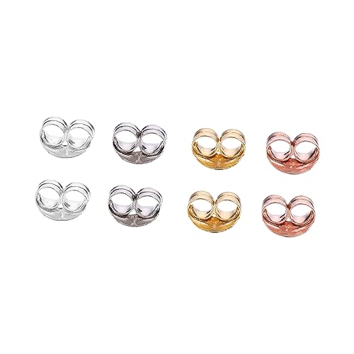 TENDYCOCO 4 Paar Ohrstecker Mit Ohrsteckerverschluss Für Damen Sterling Silber Fischhaken Ohrringe Ohrringe Für Herren Clip On Ohrring Verschlüsse Baumelnde Ohrringe Verriegelbare von TENDYCOCO