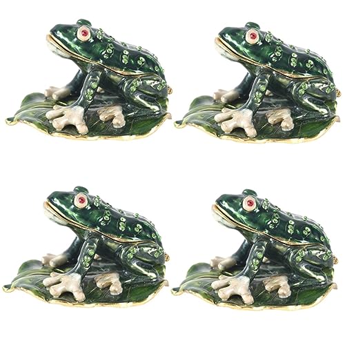 TENDYCOCO 4 Stück Box Frosch Schmuckschatulle Ring Ohrringe Organizer Schmuckstücke Ring Schmuck Tischdekoration Ohrringhalter Schmucketui Schmuckhalter Skulptur Ständer von TENDYCOCO