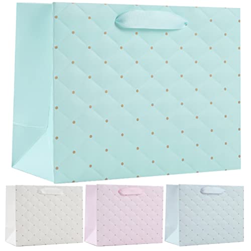 TENDYCOCO 4 Stücke Geschenk Papiertüten Festival Babyparty Geschenkverpackung Taschen wasserdichte Bunte Geschenktüten Für Geburtstag Hochzeit (23 cm) von TENDYCOCO