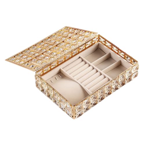 TENDYCOCO Box Aus Kristall Schmuckschatulle Schmuckvitrine Einzigartiger Stil Schmucketui Ohrringbehälter Kreativer Schmuck Organizer Ringe Halskette Glas Dekor Kommode von TENDYCOCO