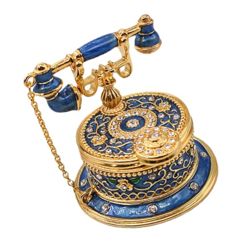 TENDYCOCO Retro Telefon Antike Schmuckschatulle Ein Jubiläumsring Aufbewahrungshalter Kleinigkeiten Schmuckschatullen Ringe Kommode Ornament Schmuck Halskette von TENDYCOCO