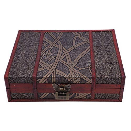 TENGJUN Schmuckschatulle - Schmuckschatulle Vintage Holz handgefertigte Box mit Mini-Metallschloss zur Aufbewahrung von TENGJUN