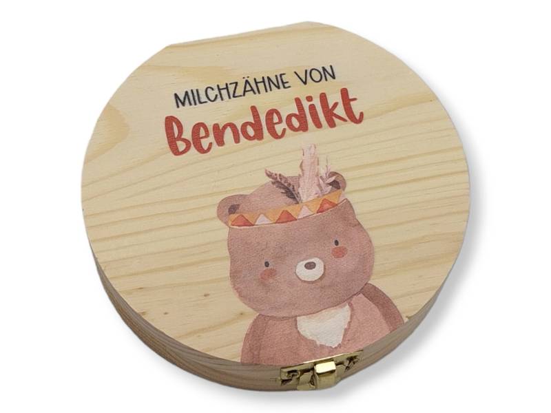 Milchzahndose Personalisiert "Boho Bär"/Milchzahnbox Aus Holz von TENII