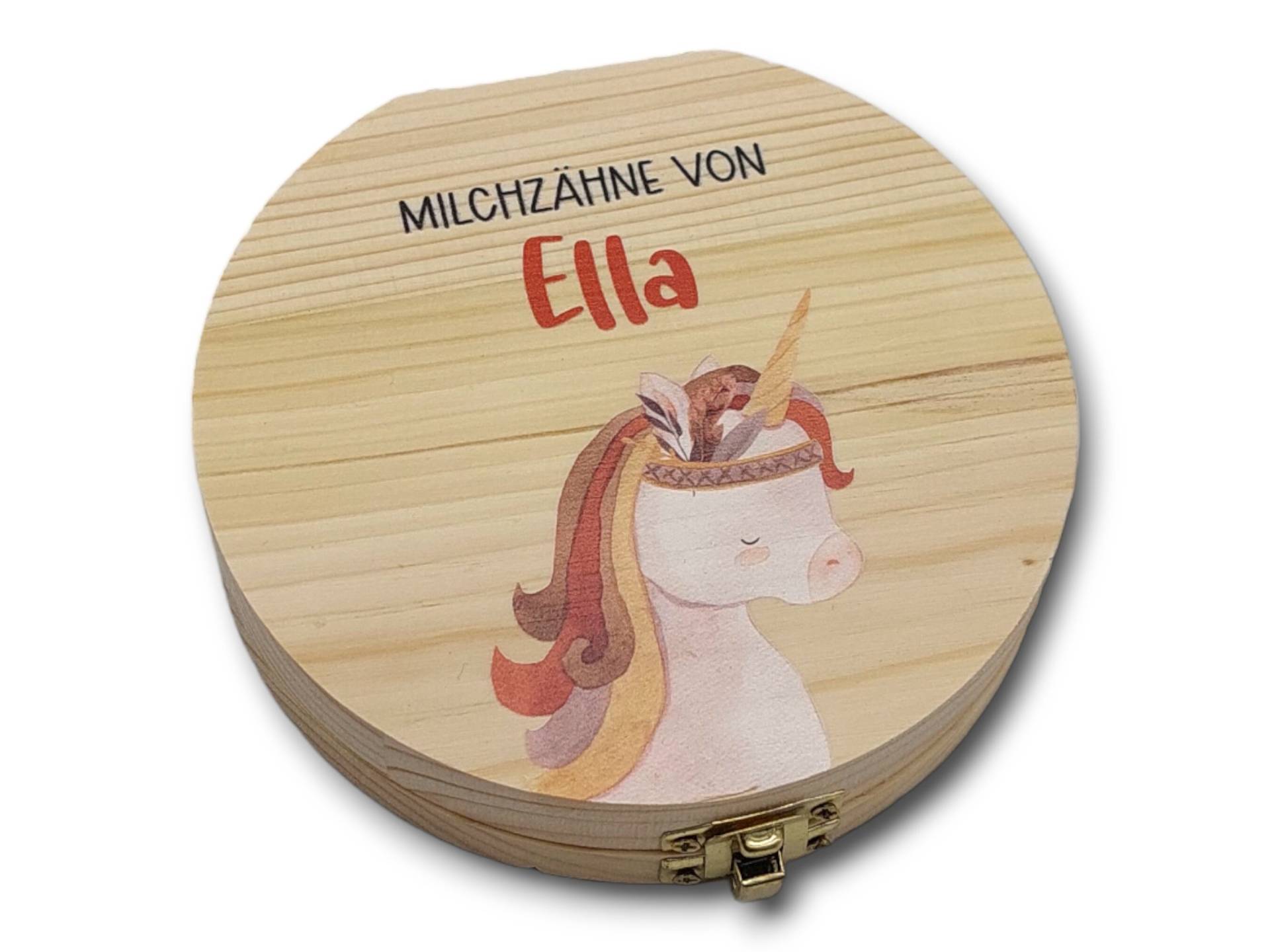 Milchzahndose Personalisiert "Boho Einhorn"/Milchzahnbox Aus Holz von TENII