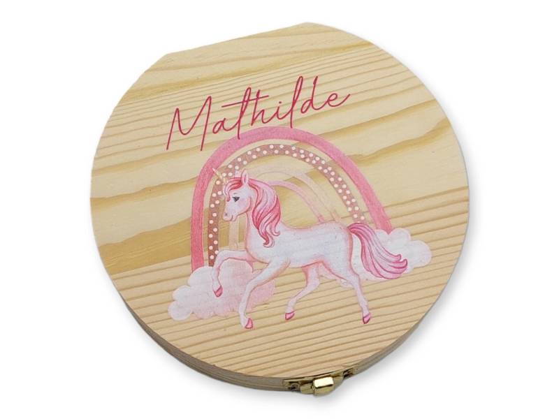 Milchzahndose Personalisiert "Einhorn"/Milchzahnbox Aus Holz, Personalisierte Zahndose Geschenkidee Kinder, Zahnbox, Kindergeschenk von TENII