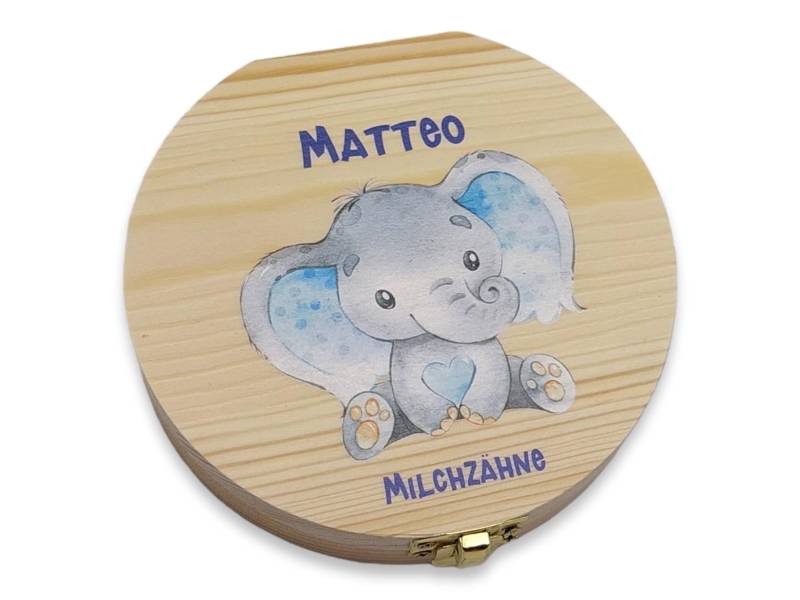 Milchzahndose Personalisiert "Elefant"/Milchzahnbox Aus Holz, Zahndose Holz Personalisiert, Kinder Zahnbox, Personalisierte von TENII