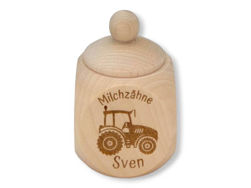 Milchzahndose Personalisiert "Traktor"/Milchzahnbox Aus Holz, Milchzahndose Mit Lasergravur, Personalisiertes Geschenk, Geschenkidee von TENII