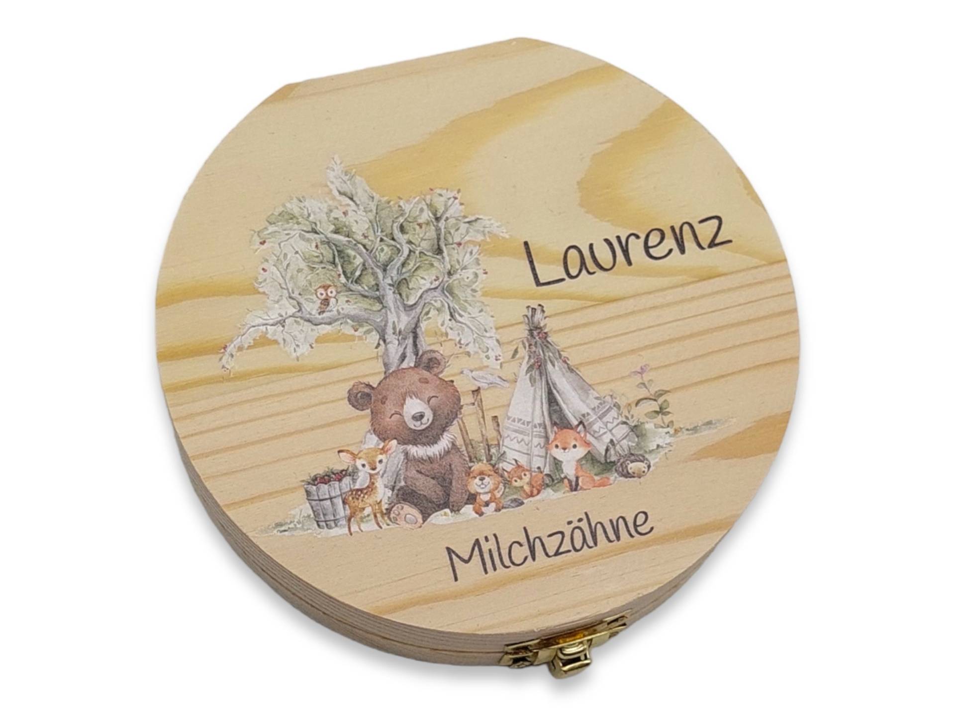 Milchzahndose Personalisiert "Waldtiere 2"/Milchzahnbox Aus Holz von TENII