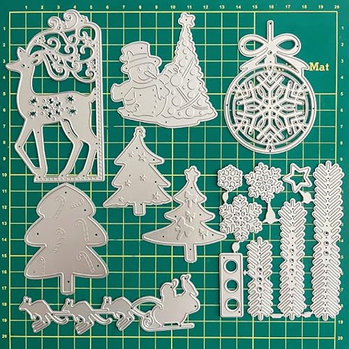 TENMEDARY 10 Weihnachten Stanzbögen Stanzschablone Prägeschablonen Cutting Dies Metall Stanzformen Schneiden Schimmel Weihnachts für DIY Karten Album Geburtstag Geschenk von TENMEDARY