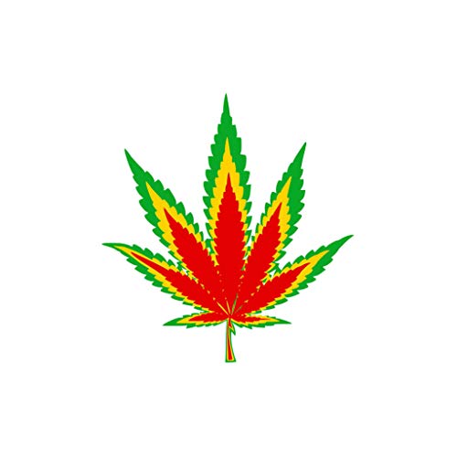 TENNER.LONDON Set von 5 x Rasta Farbe Cannabis DIY Bügelbild Marihuana Pflanze Blatt Weed Rasta Hanf Abzeichen von TENNER.LONDON
