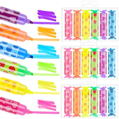 24 Stück Candy Shape Mini Textmarker Stifte, Lustige Textmarker, Highlighter Pen Marker Pastell, Kleine Geschenke für Kinder von TERJBG