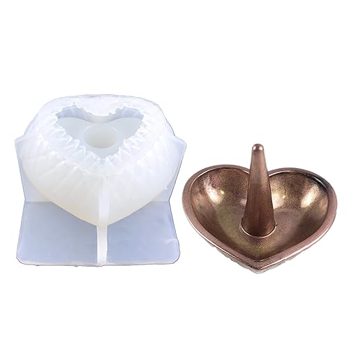 3 Stile Epoxidharz Silikonform 3D Valentinstag Geometrie Ringe Halter Form für Heimdekorationen Schmuck Aufbewahrung von TERNCOEW