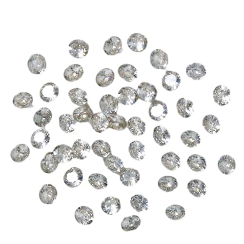 50 Stück Kristall-Strasssteine, transparent, rund, für Acryl-Braut von TERNCOEW