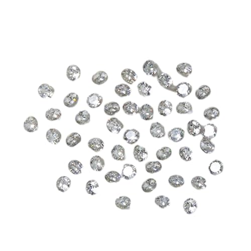 50 Stück Kristall-Strasssteine, transparent, rund, für Acryl-Braut von TERNCOEW