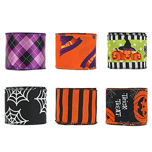 Halloween-Band, bedrucktes Kürbisband für Geschenkverpackungen, Halloween-Dekoration, Party, handgefertigte Kränze von TERNCOEW