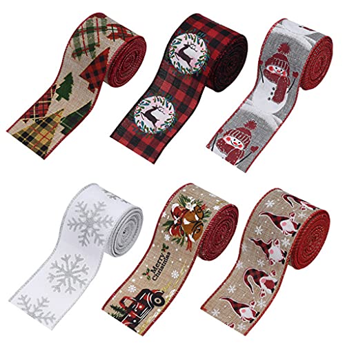 Ripsbänder zum Basteln, Dekoration, Haarschleifen, Weihnachtsband für Kränze, Weihnachtsband für Weihnachtsbaum von TERNCOEW
