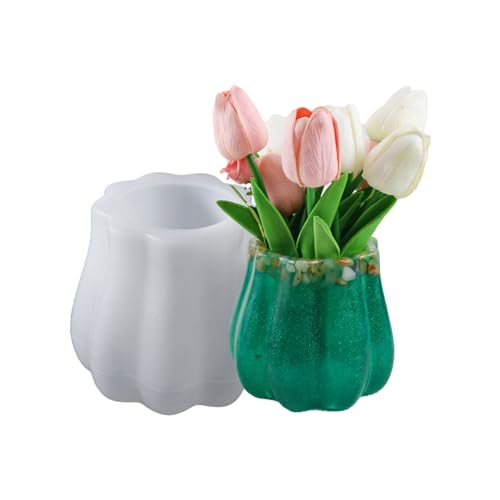 Silikonform mit gewelltem Blumentopf, Blumenvase, Aufbewahrungsbox, Gips, Beton, Formhalter, Kristall, Epoxidharz von TERNCOEW